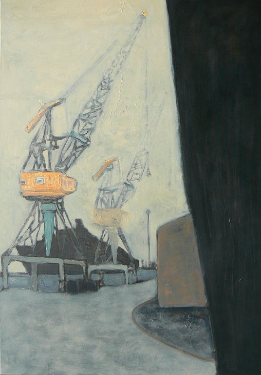 Sur les quais - 50P - huile sur toile